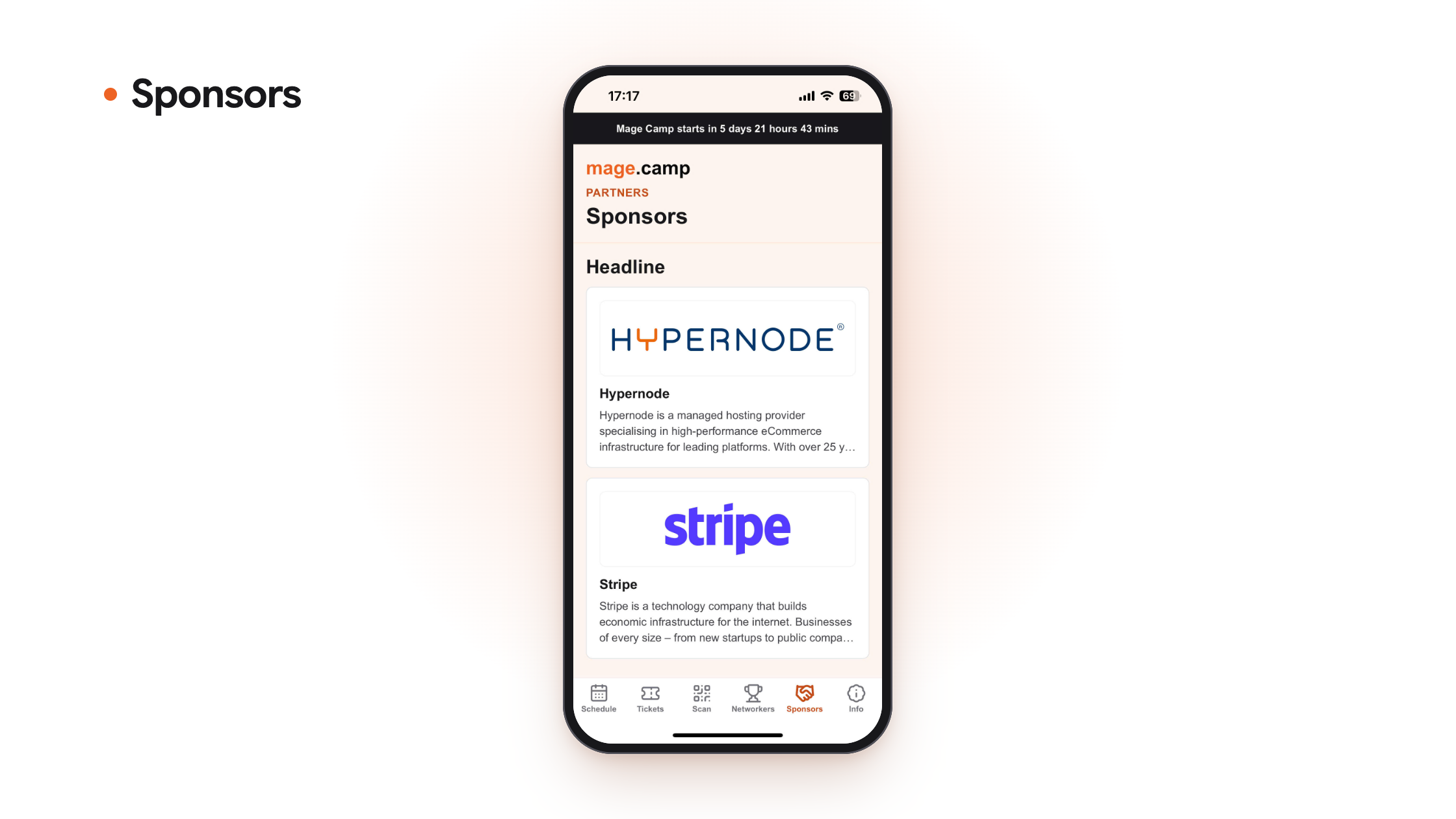 Mage Camp app Sponsors